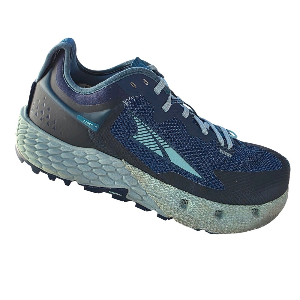 Altra Timp 4 Trail Running Shoes Blue Teal Women's 8 Zero Drop Hiking